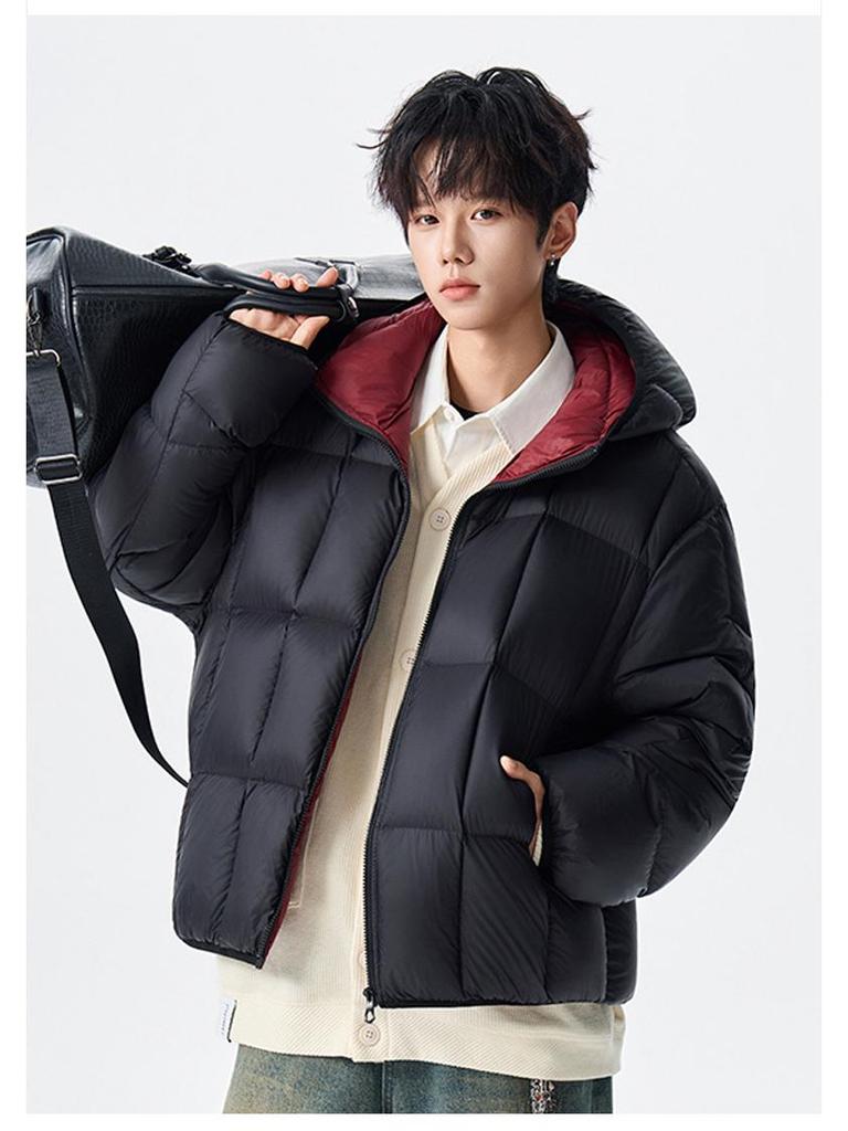 Men's and Women's Winter Contrast Color Thick Down Jacket - Fashionable, Warm, and Casual Style