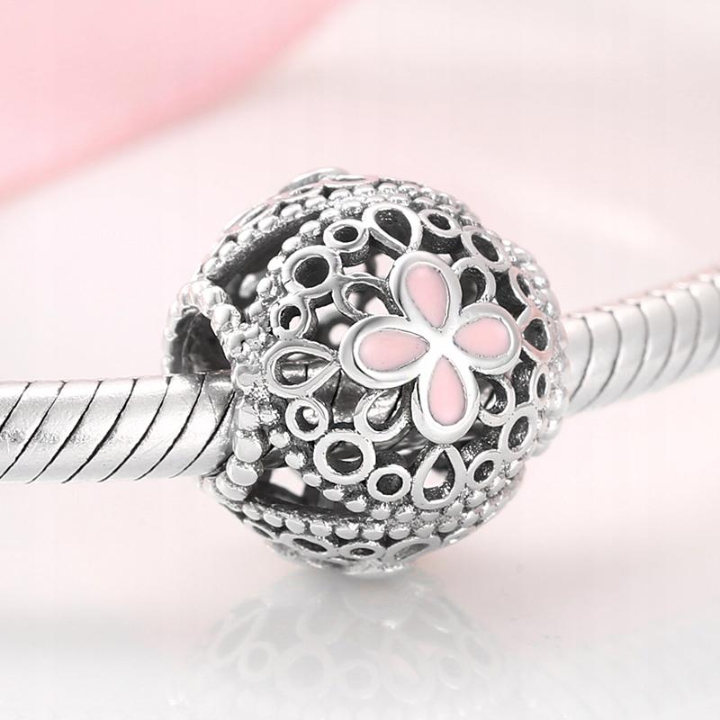 Charms Do Pandora Ażurowy Kwiatek Srebro S925 Moda Trusky