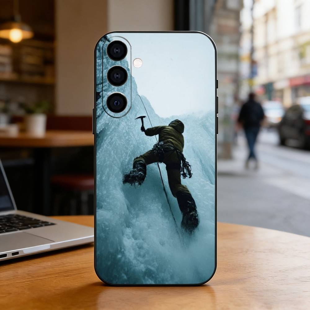 R-Rock Climbing Wall Phone Case For Samsung Galaxy A73,A72,A71,A70,A53,A52,A51,Others Soft Black Cover