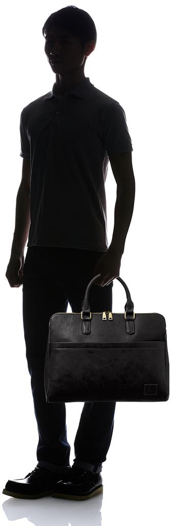 [Register] Briefcase Business Bag, A4 Size, Slim, Men's and Women's, Saffiano Smooth, Black and Brown, 569 Black
