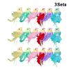 Simulated Long-Tailed Feather Bird Figurine Model Set Artificial Birds Ornament Colorful Feathered Home Garden Decoration