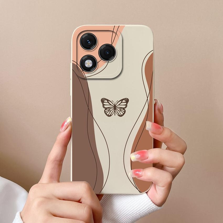 Phone Cases For Huawei Honor 400 Lite X8 X6b X7c X60 X5b X8c X9c Beautiful Butterfly Sunflower Soft Liquid Silicone Dustproof Shell For Huawei Housing