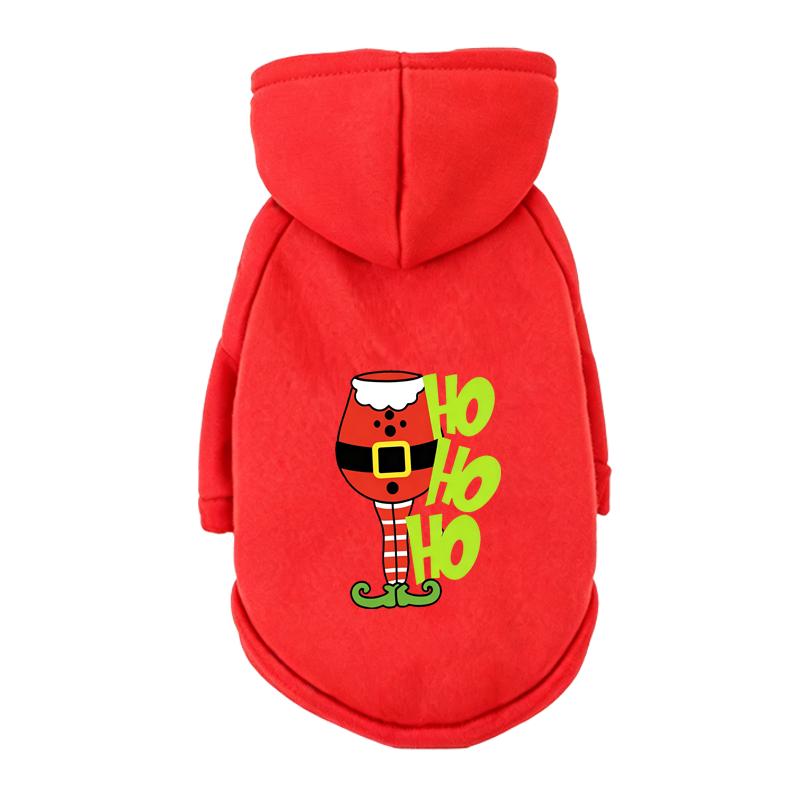 Merry Christmas Pet Hoodie Santa Truck Tree Printed Soft Fleece Sweatshirt Winter Holiday Party Dress‑up Outfit For Teddy Bichon