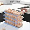 Egg Crate for Refrigerators, Automatic Rolling Design, Holds 28 Eggs, Two-Tier, Transparent, Egg Rack, 32.5cm x 16.5cm x 9cm