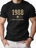 Mens Cotton TShirt 1988 Limited Edition Summer Round Neck Short Sleeve Graphic Breathable Fashion Casual TShirt