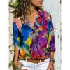 Camiseta de Manga Larga para Mujer de Otoño Moda Callejera Holgada Ropa Camisa Casual Top de Botones Elegante Blusa de Oficina para Mujer