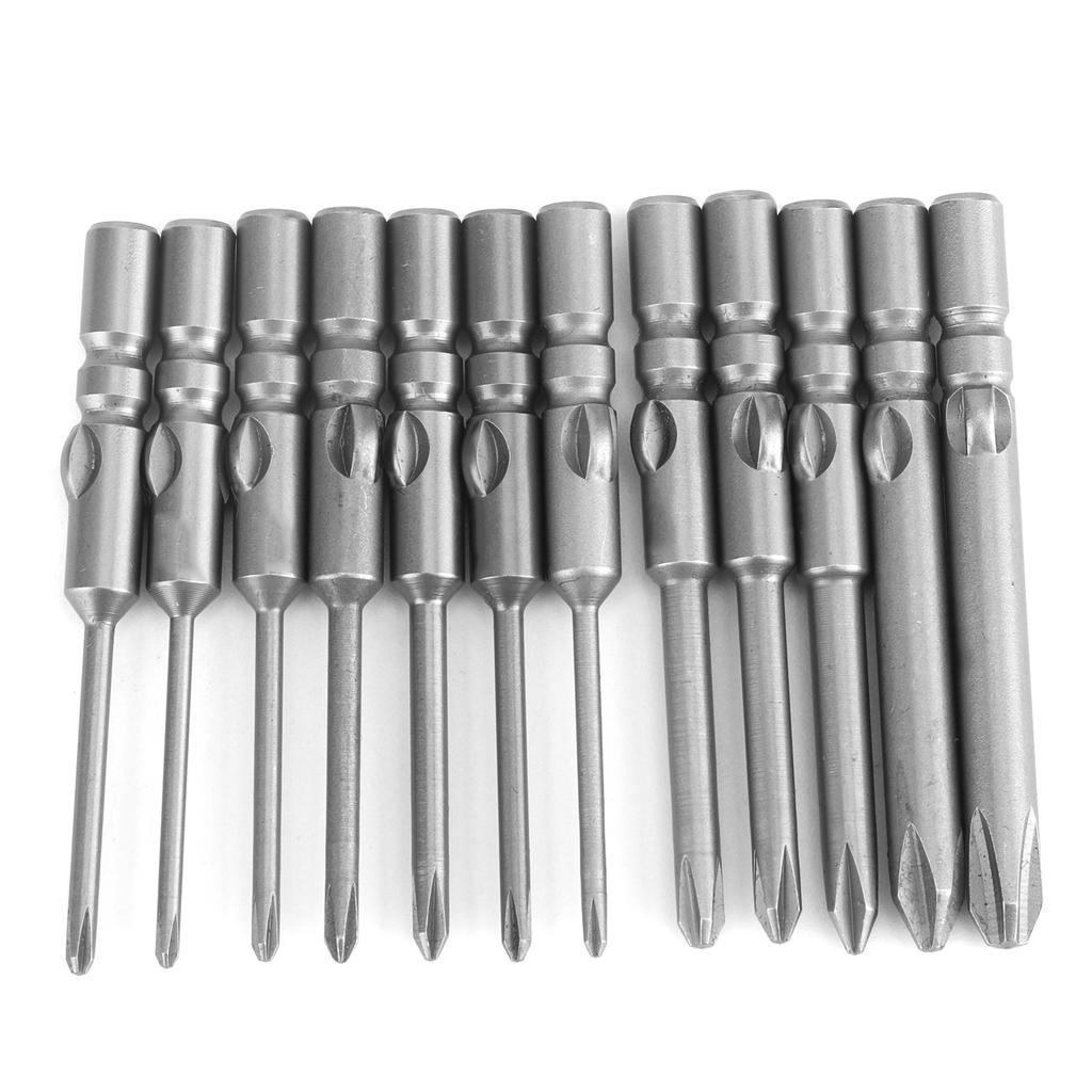 12Pcs Cross Bit Magnetic Screwdriver Accessories Electric Drill Manual Tightening Tool 4mm