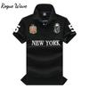 RogueWave Nye Sommer Herre Poloskjorter Flott Designer Original NEW YORK Broderte Kortermet Fritidssport Løse Skjorter