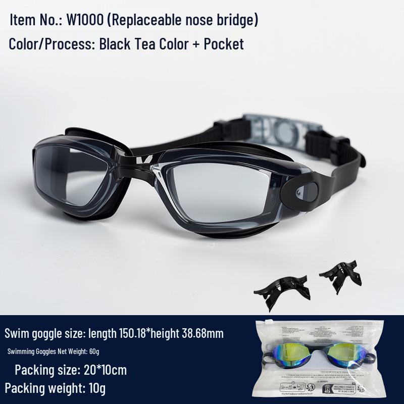 HD Anti-fog Electroplated Myopia Prescription Racing Swim Goggles for Adults