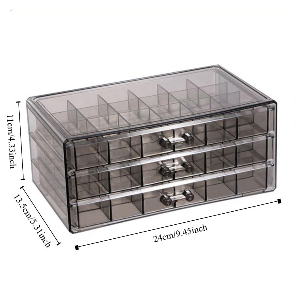 72 Grids Nail Organizer Box Transparent Necklace Bracelet Rack  for Earrings Rings