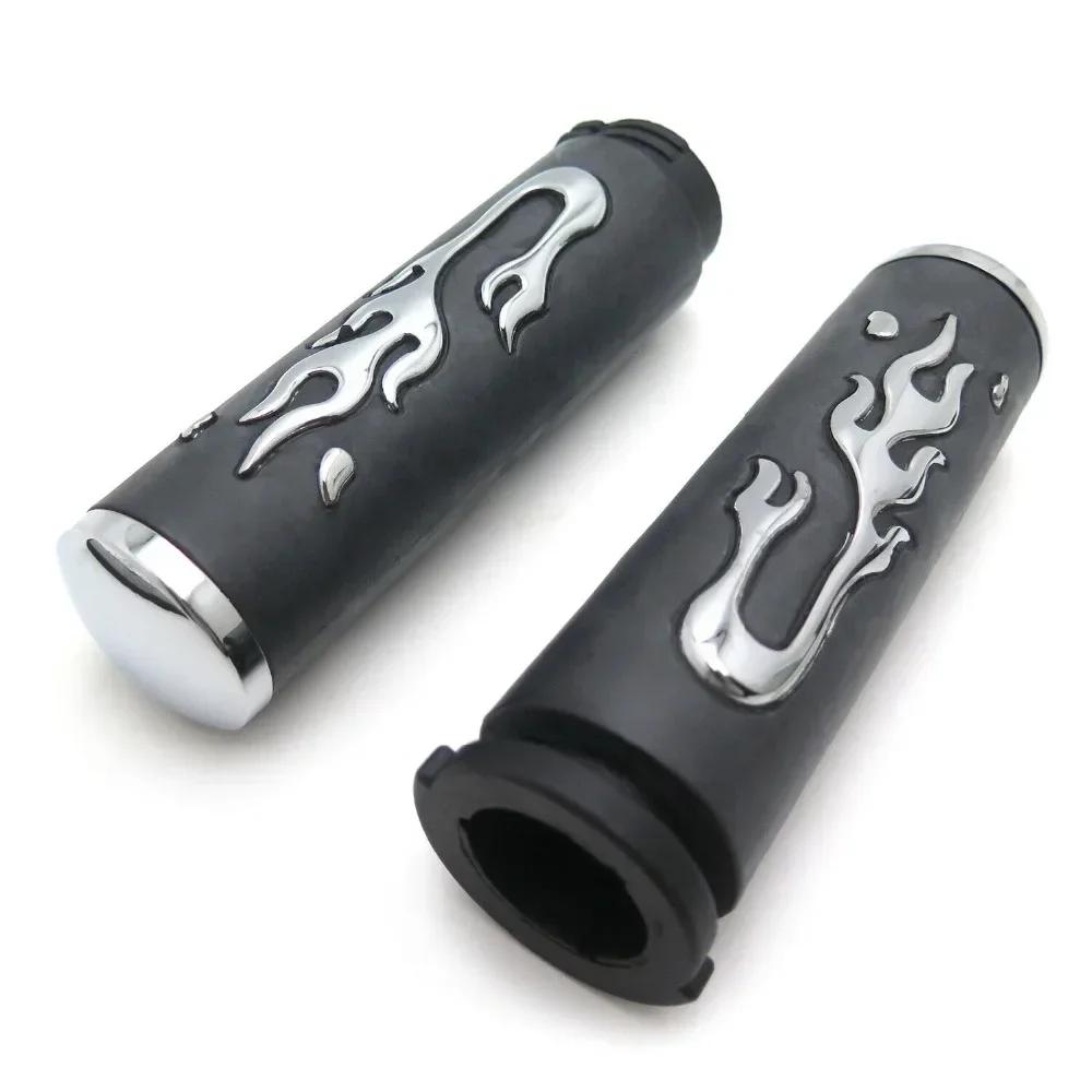 Flame Angry Fire Handlebar Grips for Harley Davidson Suzuki 1" 25mm Throttle Motorcycle Parts