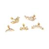Free Shipping Curved Cz Cartilage Stud Helix Rook Conch Screw Back Earring 10g Stainless Steel Ear Piercing Jewelry