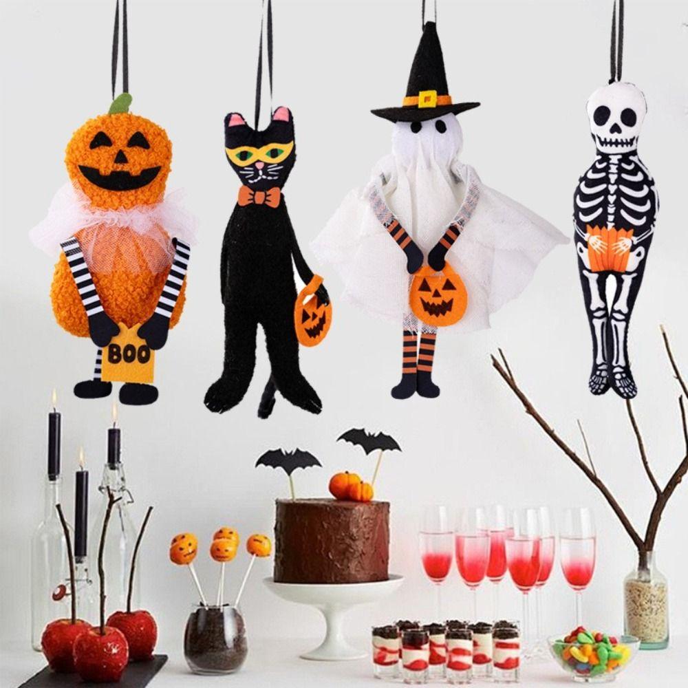 Ghost Halloween Hanging Pendant Black Cat Halloween Decoration Halloween Doll Pendant  Wall Hanging
