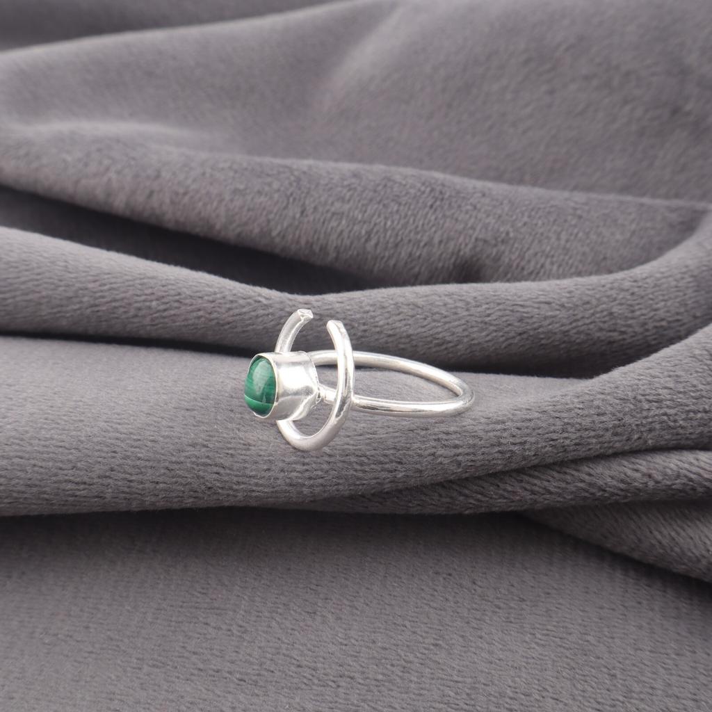 Malachite Gemstone Ring 925 Sterling Silver Handmade Jewelry Anniversary Gift RR-54-22