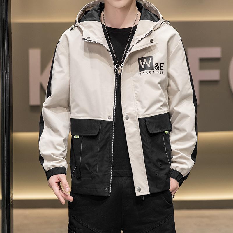 

Осенняя куртка мужское пальто Ins свободный стиль Харадзюку красивый корейский стиль модная рабочая одежда уличная мода мужской весенний и осенний стиль 3XL бежевый