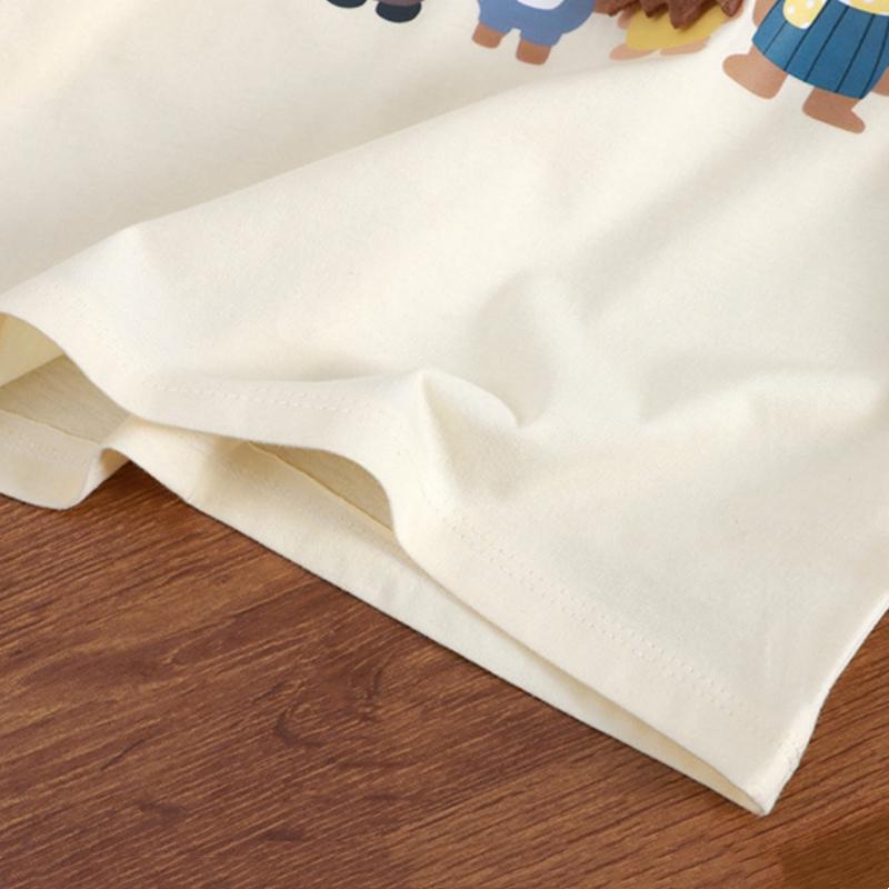 Kids Summer Clothes Baby Boys Girls Cute Cartoon 3D Lion Little Bear Doll T-shirt Kawaii Cotton Boys Clothes Top Casual
