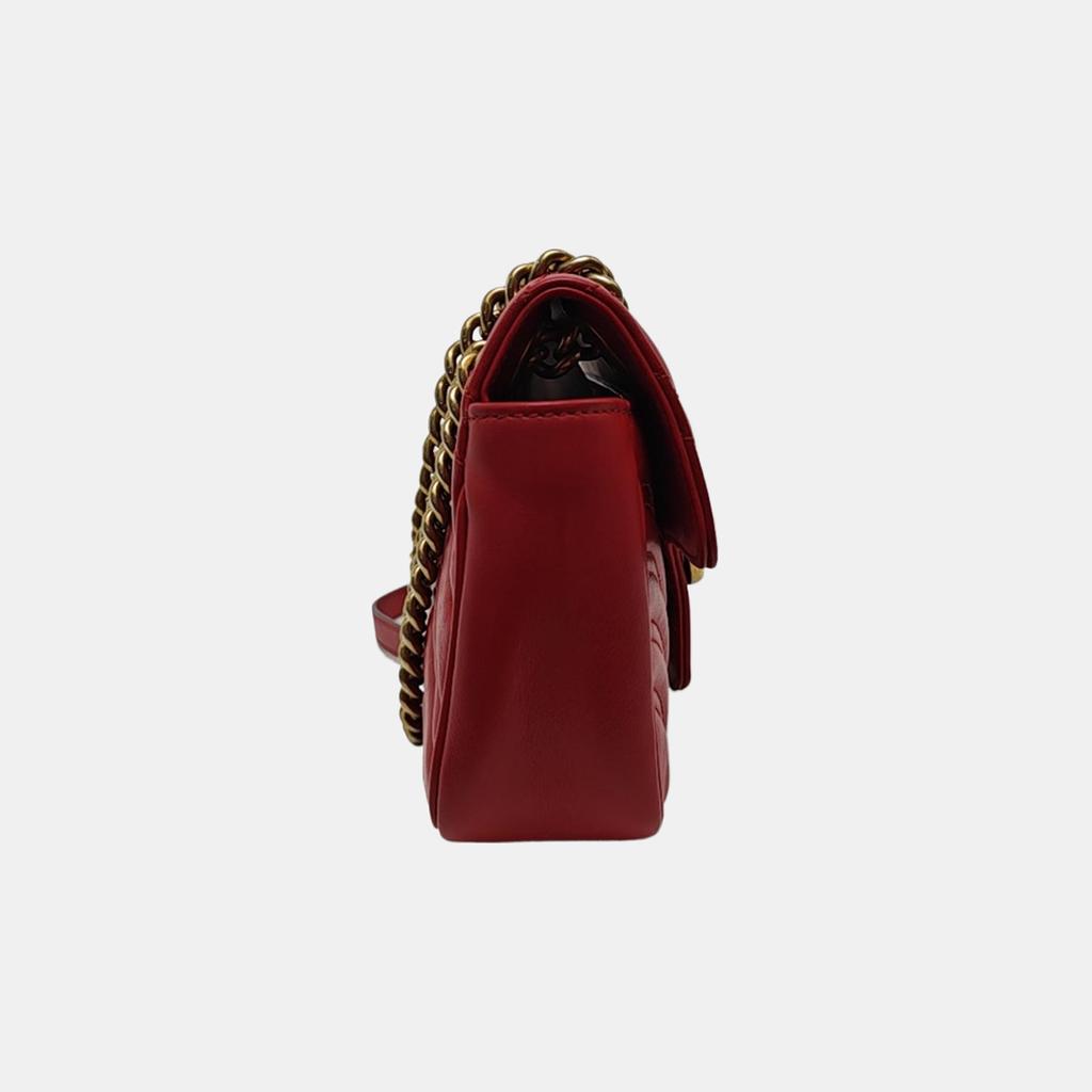 [Pre-Owned] Gucci GG Marmont Matelassé Mini Bag 'Red' - Very Good #125JZIB