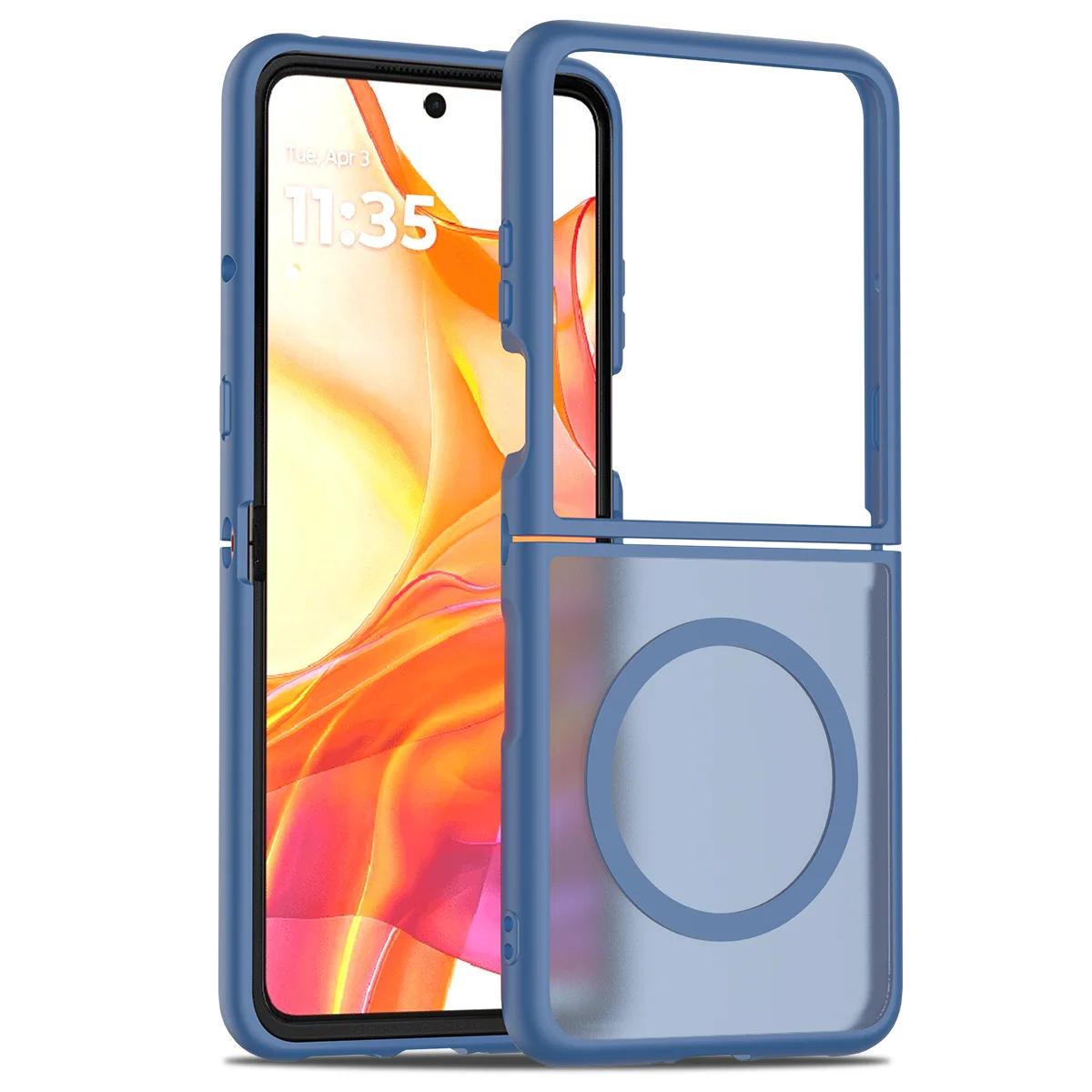 

Matte Skin Feeling Transparent Phone Case For Moto Razr 60 Ultra Plus Magnetic Wireless Charge For Magsafe Hrad Cover Caque Moto Razr 60 Ultra