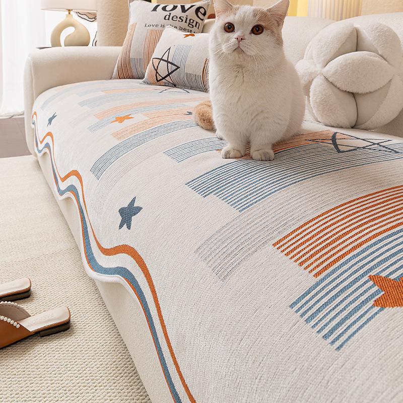 Sofa Kissen Vier Jahreszeiten Universell Neu Speziell Geformte Kombinationssofa Sitzkissen Creme Wind Einteiliger Bezug Bezug