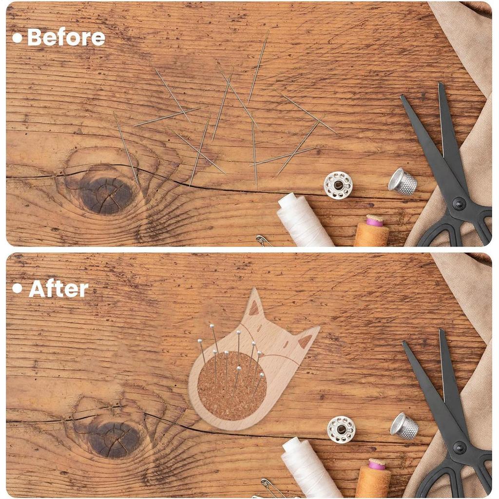 Pincushions For Sewing Cute Wooden Needle Cushion Knitting Accessories For Home Bed Work Mending Embroidery Stitching Thread