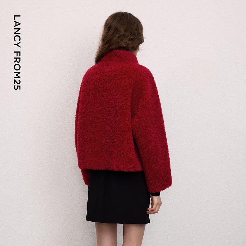 LANGZI Women's Premium Wool Stand-Collar Winter Coat