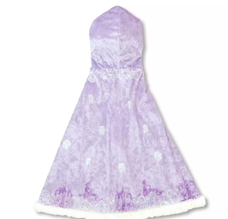 Disney Rapunzel & Pascal Kids' Cape with Hood and Tiara, Embroidered, Purple
