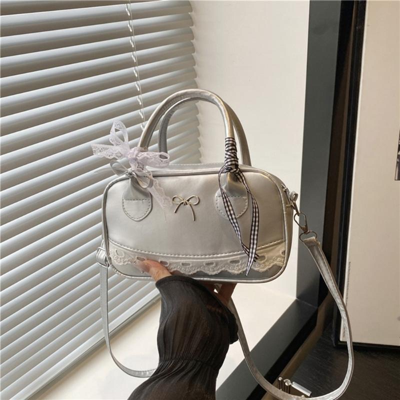 Leather Satchel Handbags for Women Toted Shoulder Bag Sweet Bows Crossbody Bag Purse Top Handle Bag with Removable Strap