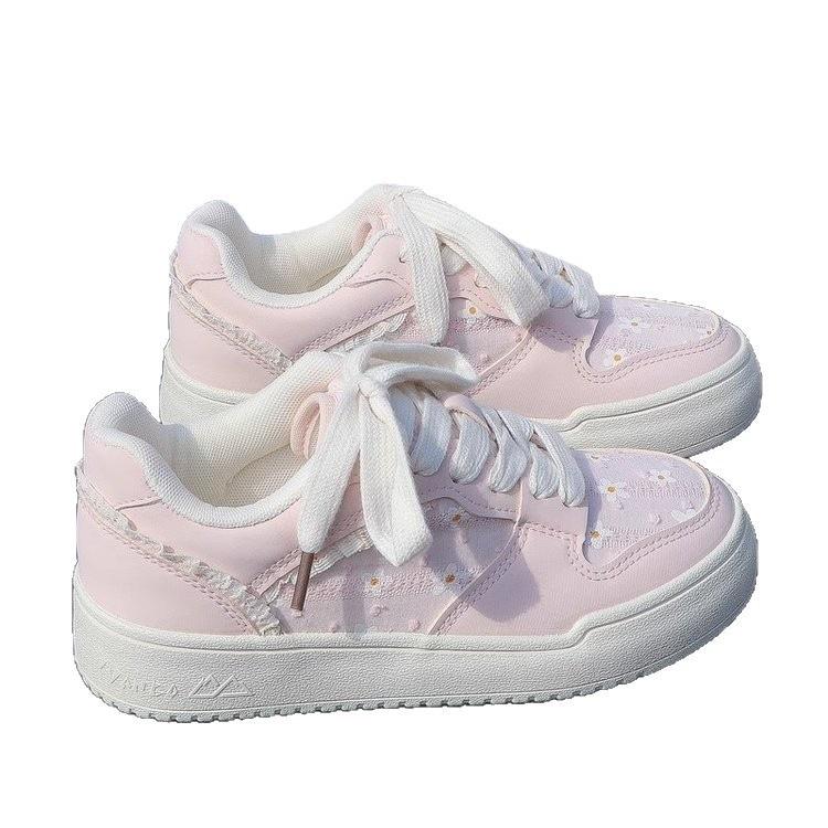 Campus sweet peach baseplate Korean breathable thick baseplate shoes women's 2025 new autumn niche ins shoes little white shoes