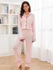 European & American Modal Long-Sleeved Shirt and Pants Pajama Set for Women - Autumn/Winter