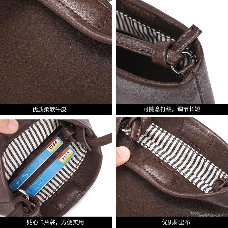 Leather small bag Crossbody bag Women's versatile mobile phone bag 2026 new fashion shoulder bag