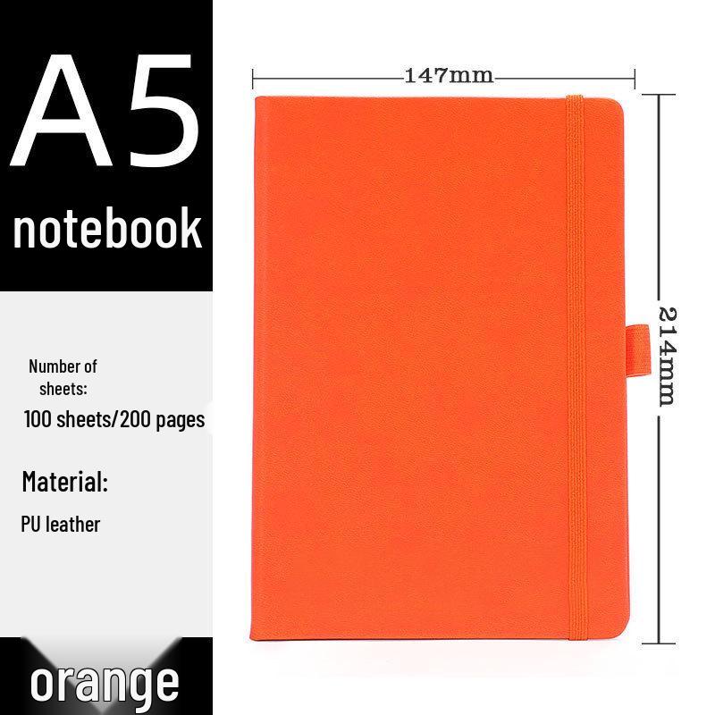 A5 Leather PU Business Journal with Elastic Band - Customizable Logo