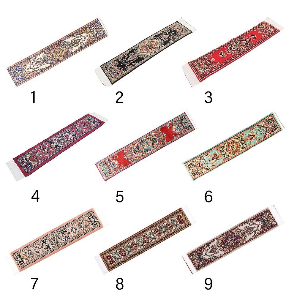Multi-colored Miniature Woven Rug 1:12 Scale Mini Floor Coverings Doll House Tableflag  Dollhouse