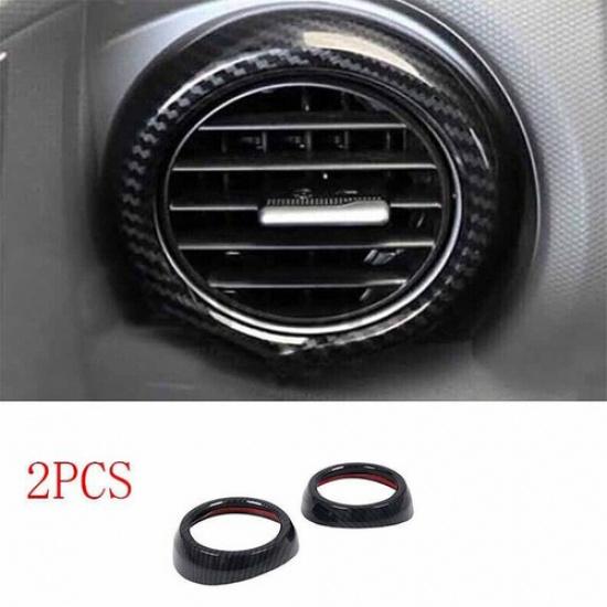 For Hyundai Kona 2018- Carbon Fiber Dashboard Side Air Vent Ring Cover Trim
