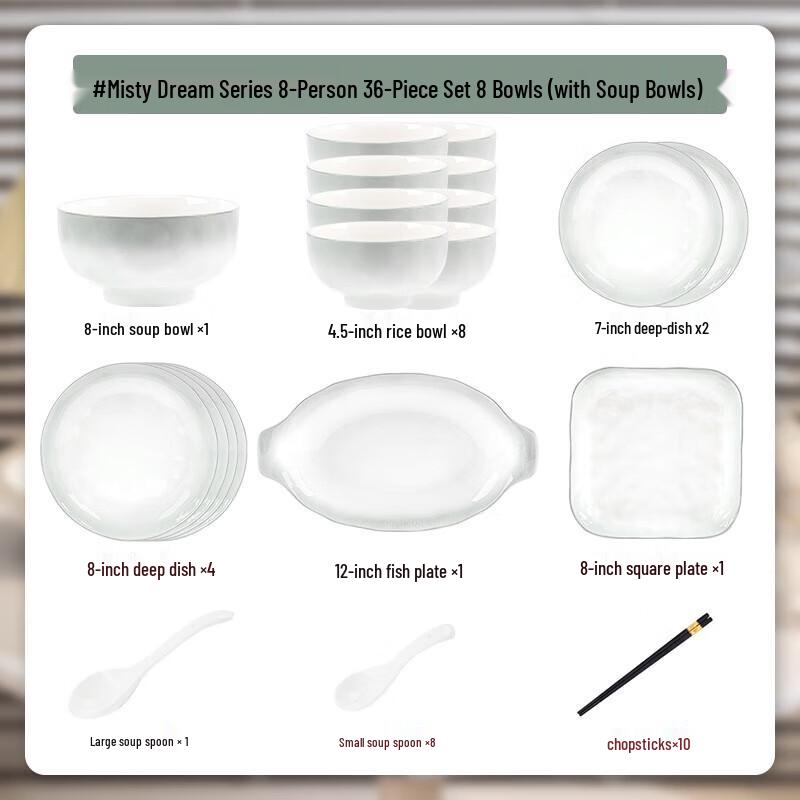 Mod Lanka 36-Piece Light Luxury Dinnerware Set