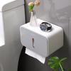 Waterproof toilet tissue box, no-drill installation, with a shaft, creative toilet roll paper dispenser, wall-mounted storage rack