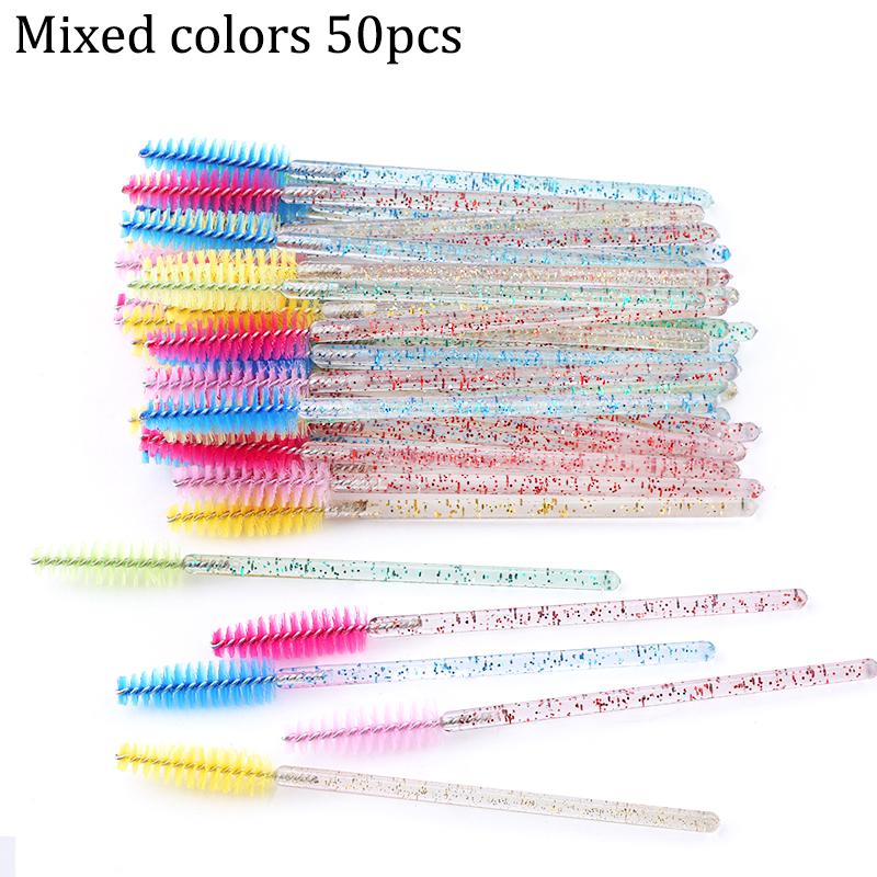 50Pcs Eyelash Extension Disposable Eyebrow Brush Mascara Wand Applicator Spoolers Eye Lashes Cosmetic Brushes Set Makeup Tools