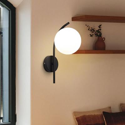 Luminárias de Parede LED com Bola de Vidro Adequadas Para Fundo de TV Sofá Corredor Base G9 Metal Preto Cobre Luminária de Parede Moderna