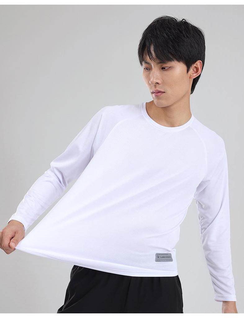 Men's Outdoor Quick-Dry Loose-Fit Long Sleeve Running Shirt - Plus Size, Sweat-Wicking, Marathon Team Uniform for Spring and Autumn Fitness