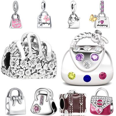 Newcopper Shopping Fashionable Bag Pendants Bracelet Charms Fit Jewelry Party Beads Diy Fine Gifts Accessory