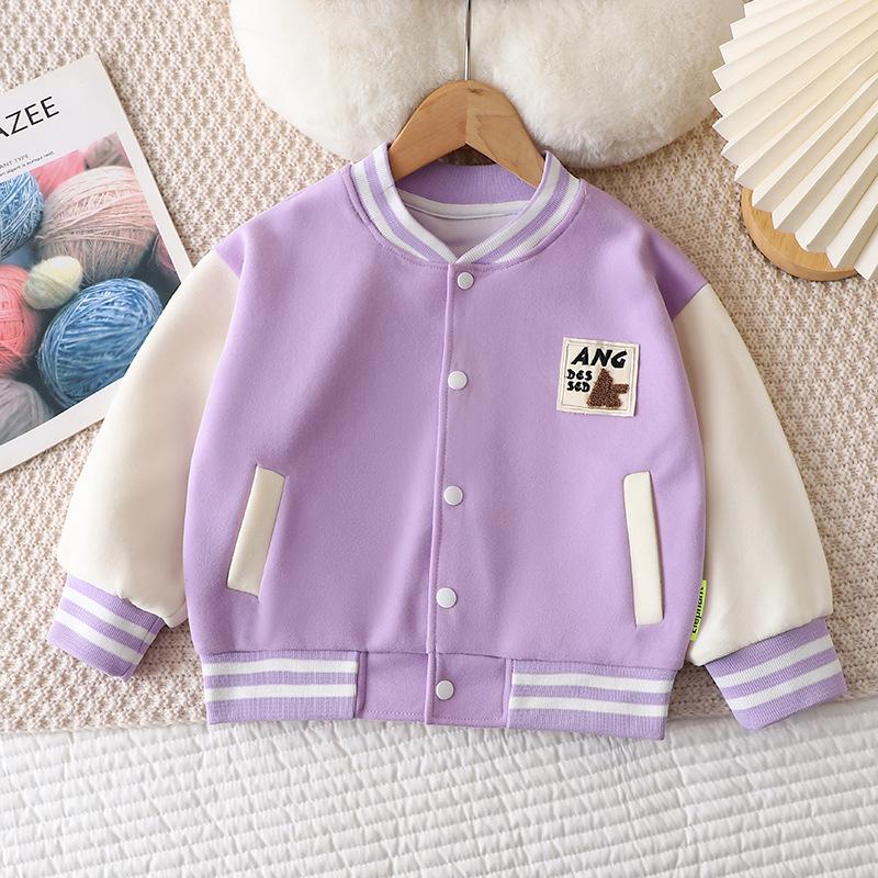 2024 Frühling/Herbst Kinderjacke im Baseballstil: Dick, Lässig, Modisch für Jungen & Mädchen, Größen für Mittelgroße & Große Kinder