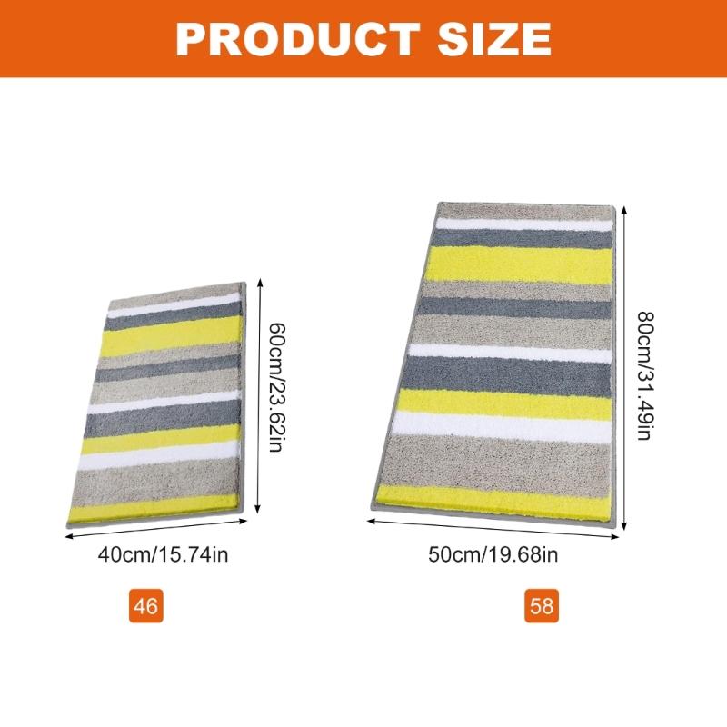 Plushes Flockeds NonSkid Bath Mats Fast Drying Water Absorbent Bathroom Carpet for Shower Floor