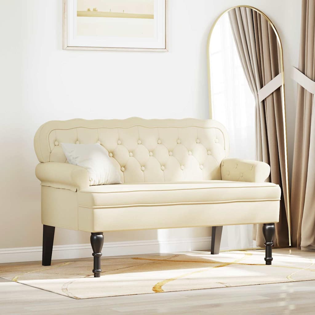 Chesterfield Sofa Cream 119.5 x 64.5 x 75 cm Faux Leather