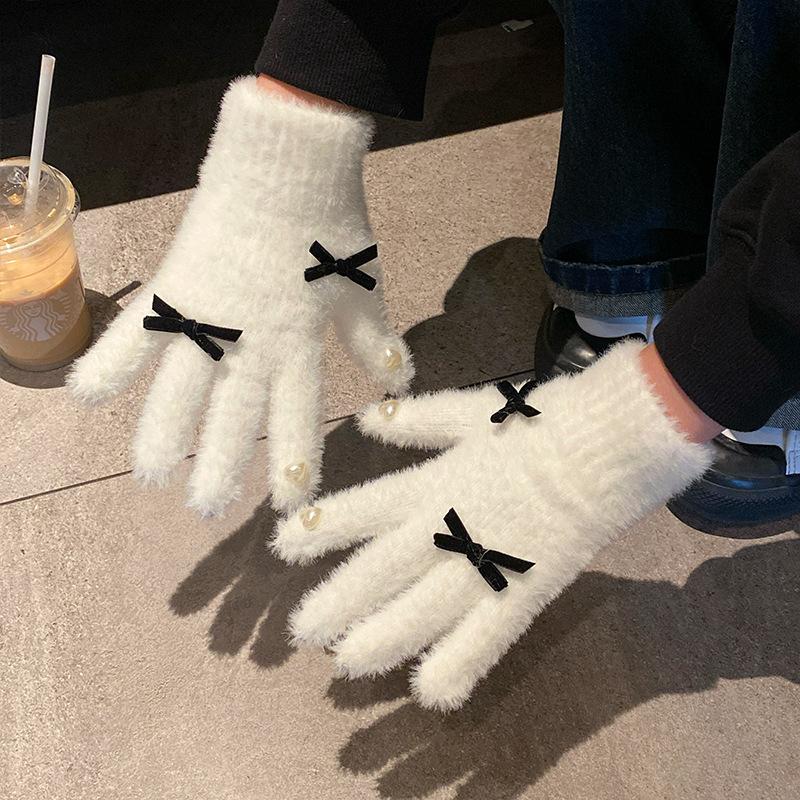 2025 Winter Women s Knitted Gloves Thermal Fingerless Convertible Mittens Windproof Touchscreen Gloves for Cycling Commute One Size