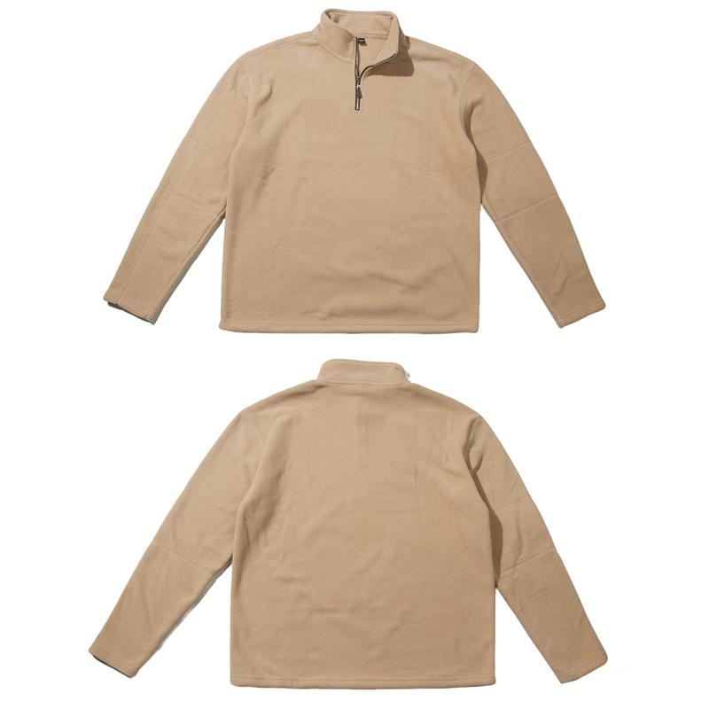 Men's Heated Fleece Sweatshirts Leisure Half Zip-up Solid Color Long Sleeve Pullover Autumn Winter Sportwear Big Size Streetwear S-3XL