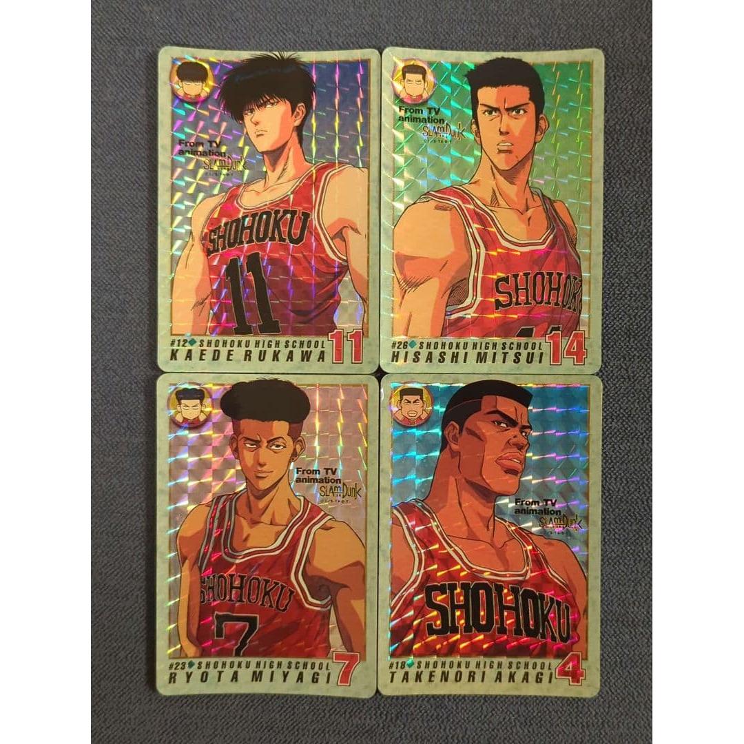 Slam Dunk Card Rukawa, Mitsui, Miyagi, Akagi 4 Kira Cards SLAMDUNK