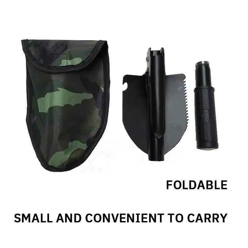 Multifunctional camping outdoor emergency tool - folding portable tactical shovel, survival steel shovel, military shovel