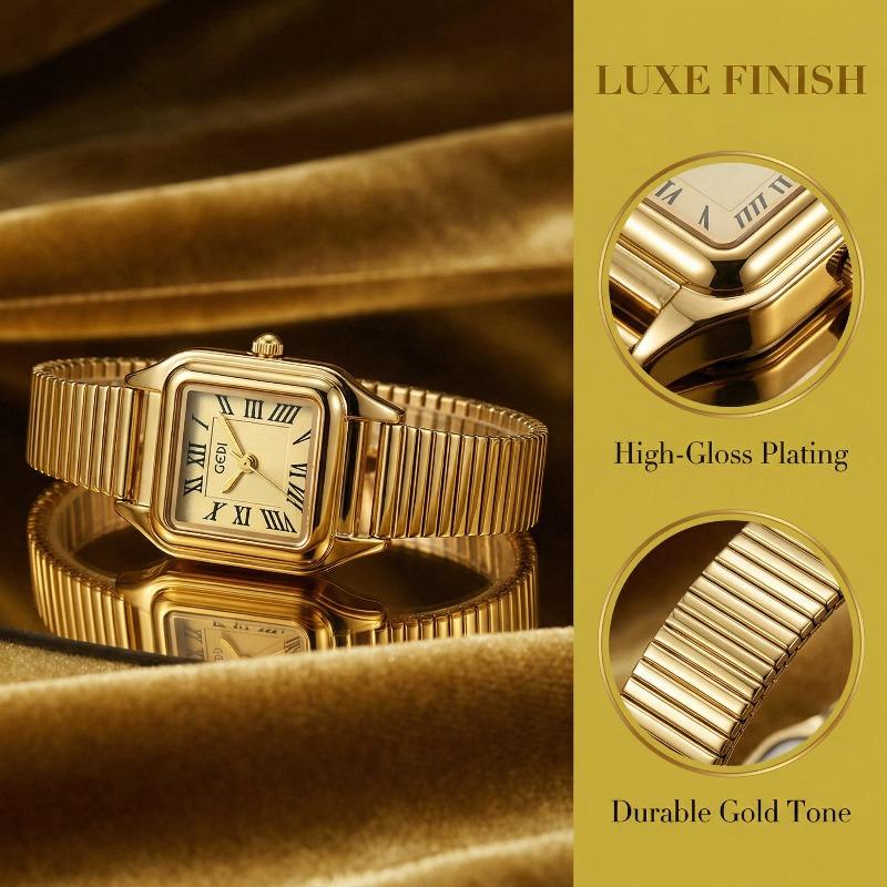 New Luxury Brand Women's Watch Simplicity Square Dial Design Ladies' Quartz Watch Fashion Elegant Gold Female Clock Reloj Mujer