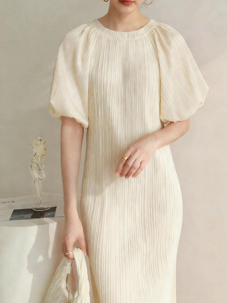 2026 Summer Miyake High-End Pleated Loose Pastoral Dress