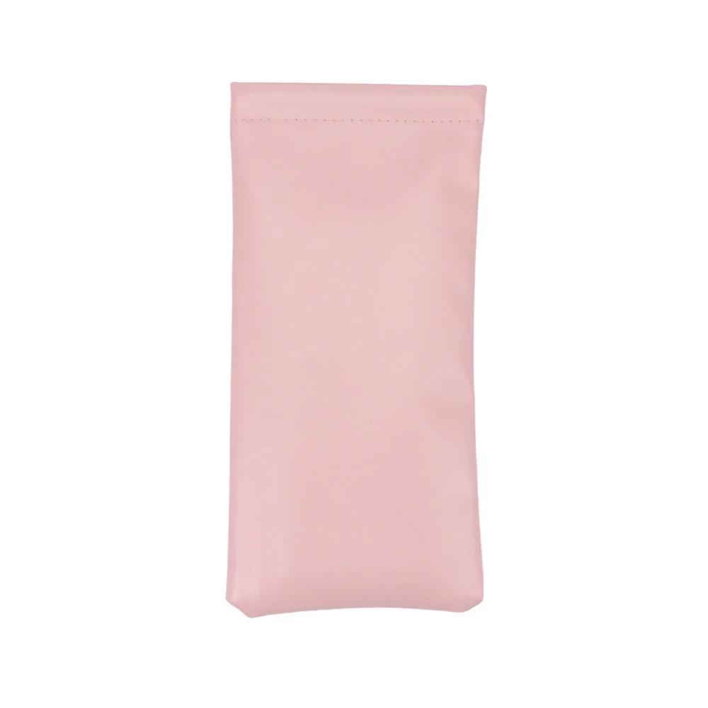 Gifts PU Sun Glasses Pouch Soft Leather Solid Eyewear Storage Bags Eyewear Accessories Simple Waterproof Bag Case розовый