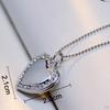 Copper Little Heart Crystal Photo Picture Locket Charms Pendant Chain Necklace